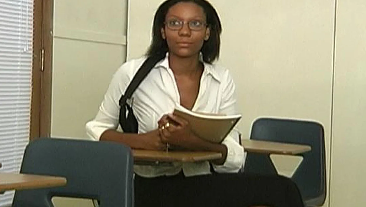 Tammy fucking in the classroom with her black hair - Naughty Bookworms